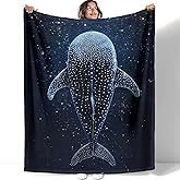 YISUMEI Whale Shark Space Stars Blanket Ocean and Starry Sky Lover Gifts for Adults & Kids – Ultra Soft Plush Throw Blanket for Bed, Couch, Camping - 60"x80"