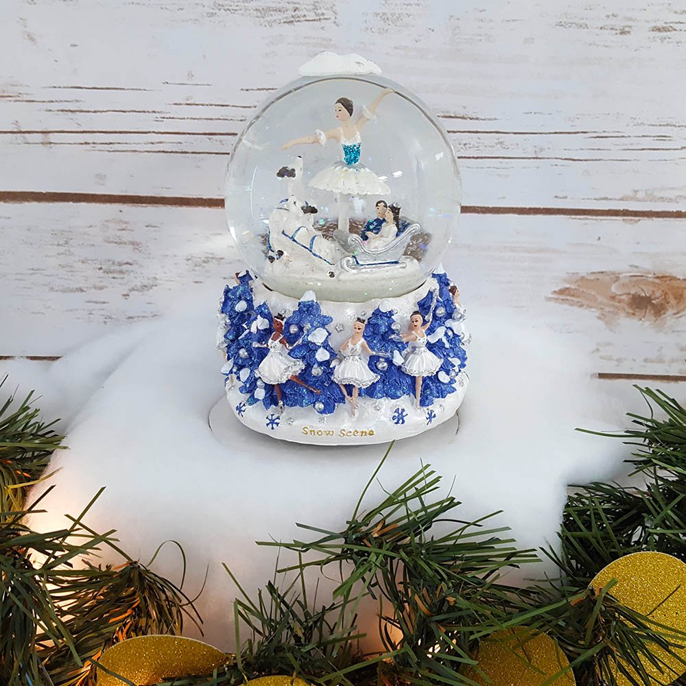 Home Nutcracker Ballet Gifts Snow Scene Musical Snowglobe Plays Dance