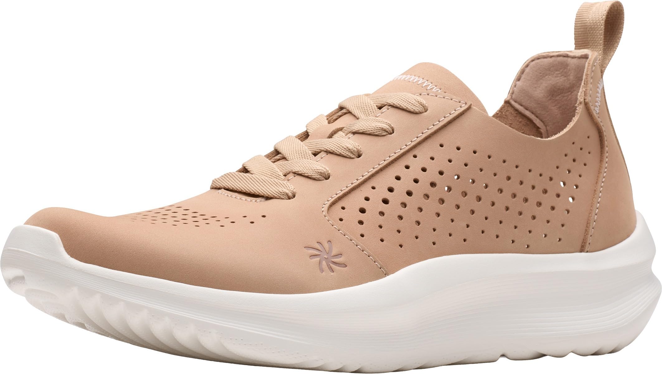 Clarks Women’s Solevana Style CloudSteppers Sneaker, Sand Nubuck, 6
