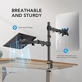 HUANUO Monitor Arm with Laptop Tray 13-32 Inch VESA 75/100 view 5