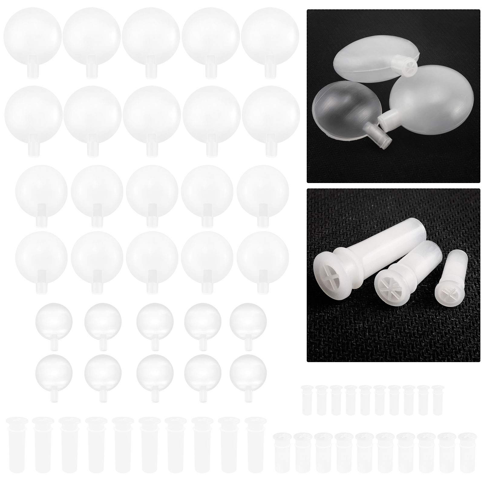 Boloest 60pcs Squeakers Toy Repair Reed Noise Maker Insert Replacement for Dog Pet Toy Repair Shoes Whistle(30 x Round Squeakers,30 x Reed Squeaker)