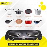 Zuvo 2000W Double Hot Plate – 2 Ring Portable Electric Hob with Thermostat view 3