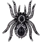 YACQ Women's Spider Stretch Rings Fit Finger Size 6.5 to 9 - Elastic Soft Band Perfect for Arthritis - Silk Scarf Holders - Lead & Nickle Free - 2-1/4 x 2-1/4 Inches - Halloween Costume Accessories