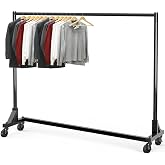 Simple Houseware Industrial Grade Z-Base Garment Rack, 63" W/500Lb, Black
