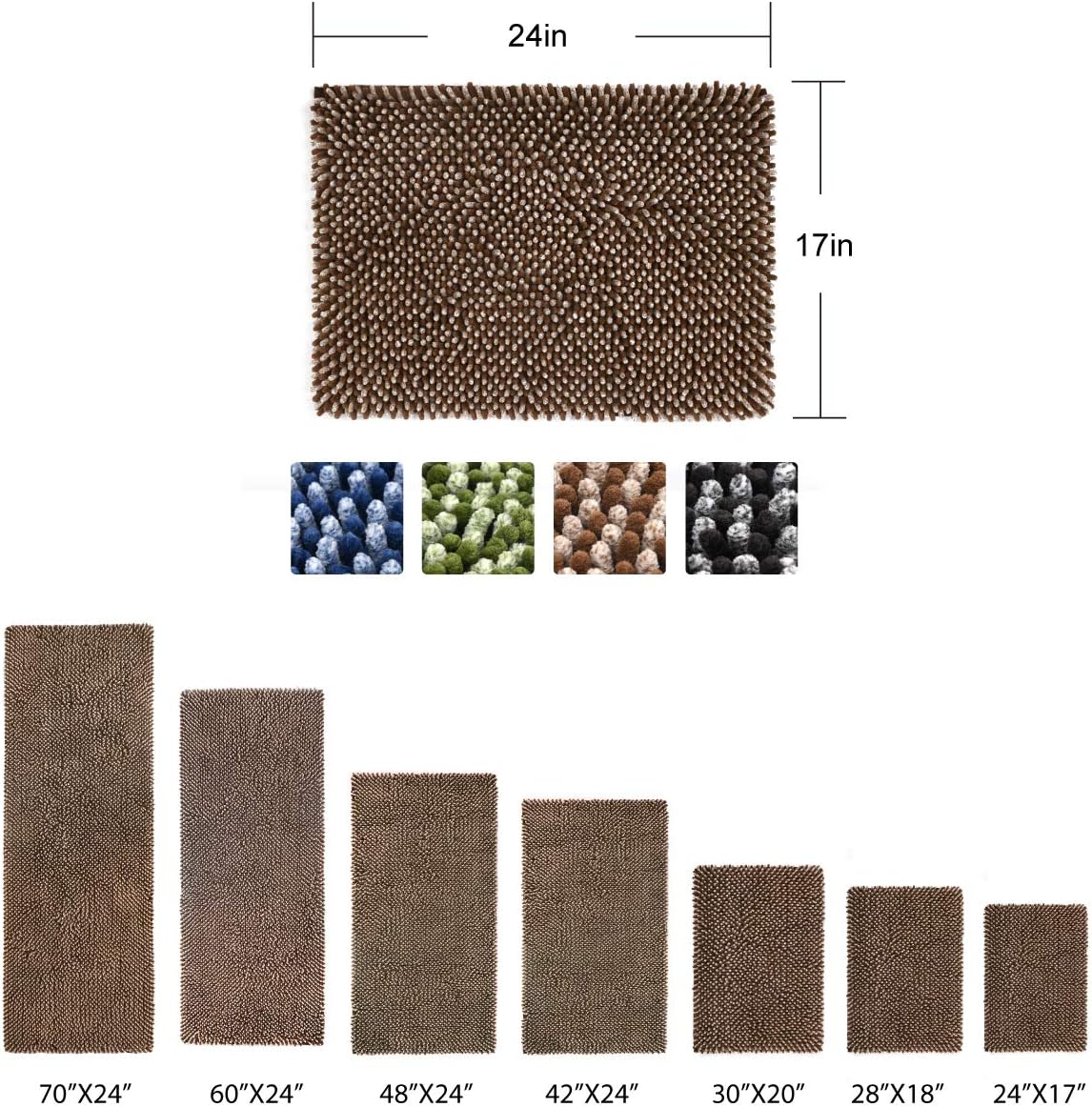 Bathroom Rug, COSY HOMEER 17x24 Inch Bath Rugs Made of 100% Polyester Extra Soft and Non Slip Bathroom Mats Specialized in Machine Washable and Water Absorbent Shower Mat-Coffee: Kitchen & Dining