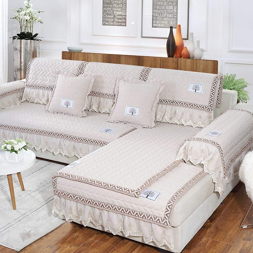 SANDM Fabric Nonslip Sofa cushioning, Vintage lace Couch cover Sofa