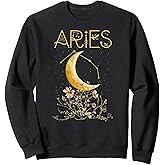 Aries Zodiac Sign Flowers Aries Birthday Aries Astrology Sweatshirt