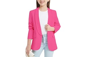 EXARUS Girls Blazer Long Sleeve Shawl Collar Formal Blazers Suit Jacket Open Front Inner Pocket for Kids Size 6-12 Year