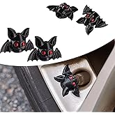 Rislobx 4 Pack Cute Bat Tire Valve Stem Cap, Halloween Valve Stem Cover, Funny Tire Air Caps for Cars Bikes Motorcycles Trucks, Decorative Car Wheel Accessories (Bat)