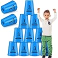 Wonderjune 12 Pcs Speed Training Games Jumbo Stacking Cups Sport Stacking Cups for Classroom Travel Party Challenge Competition for Boys and Girls(Blue)