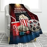 Jekeno Movie Clapboard Gifts Throw Blanket, Theater Home Film Cinema Decor Popcorn Gifts for Women Men Movie Lover Adult Boy Girl Director Acting Gift
