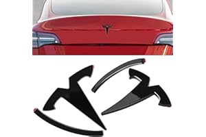 Tinlucys Front Trunk/Rear Trunk Emblem Cover Designed for Tesla Model Y,Badge Logo Protection Caps for Model Y,Sticker Decals 2PCS/Set Only for 2020-2024 Model Y Exterior Accessories Glossy Black