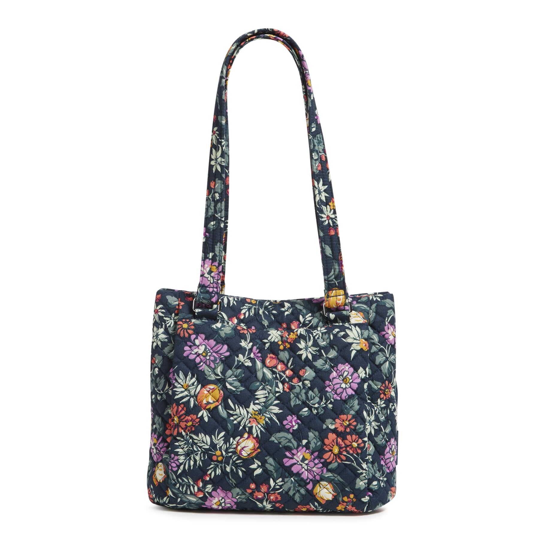 Vera Bradley Cotton Multi-Compartment Shoulder Satchel Purse, Fresh-Cut Floral Green