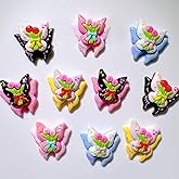 Sqqzuie 30Pcs Butterfly Charms,Flatback Resin Beads for Jewelry Making, Cute Slime Charm for DIY Crafts Keychain, Nails, Phone Cases, Bottles, Scrapbooking, Cards,Hairpins