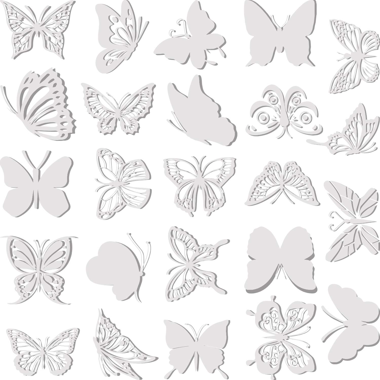 24 Pieces Butterfly Window Stickers Wide Anti-Collision Translucent Dusted to Prevent Bird Impact on Door and Window