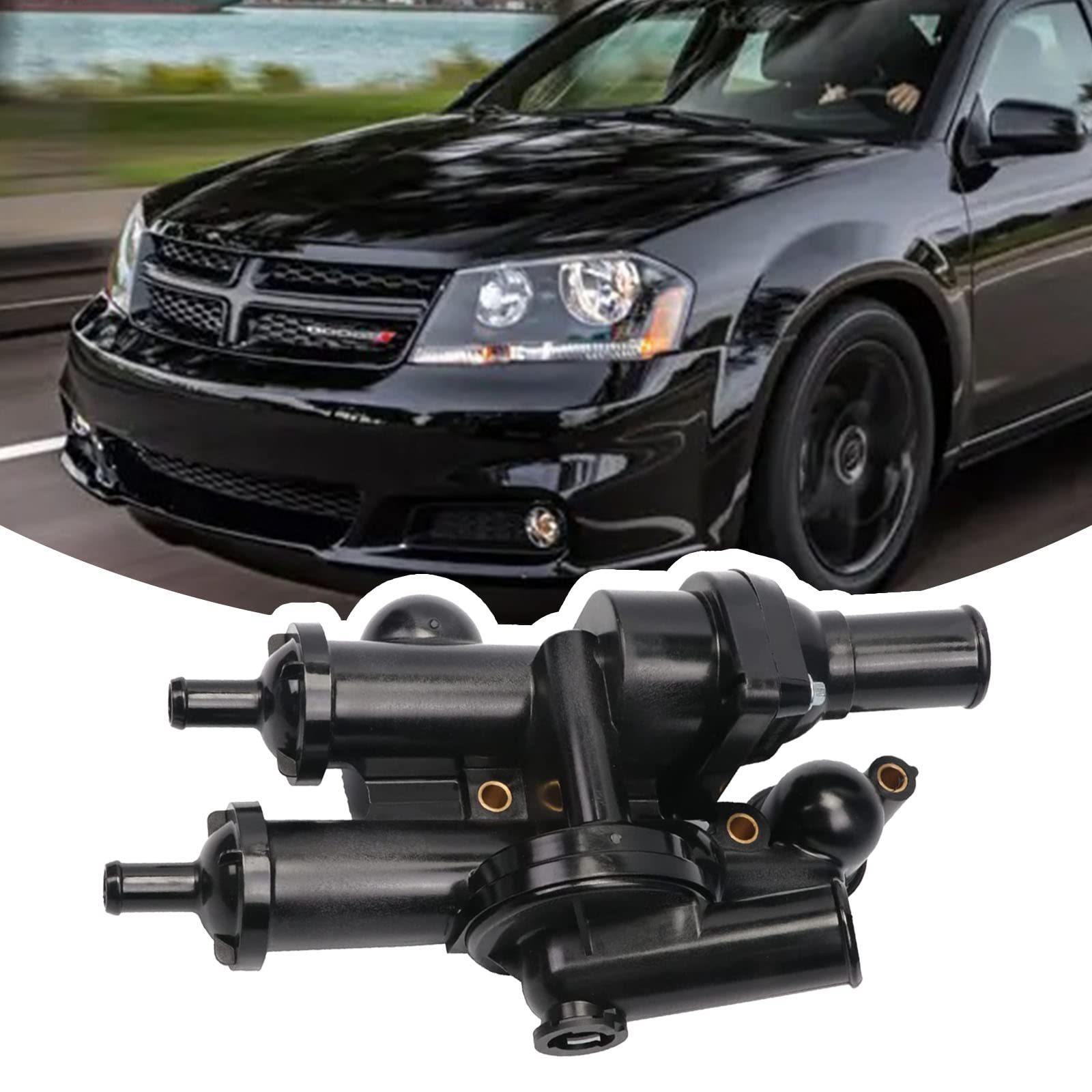 Upgraded Aluminum Engine Coolant Thermostat Housing For Chrysler 200, Dodge Avenger, Jeep Compass & More – Replaces 68003582AB - View #9