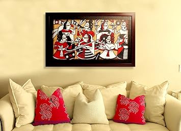 Craftedindia Indian Wedding Phad Painting Art Decor Amazon In Home Kitchen
