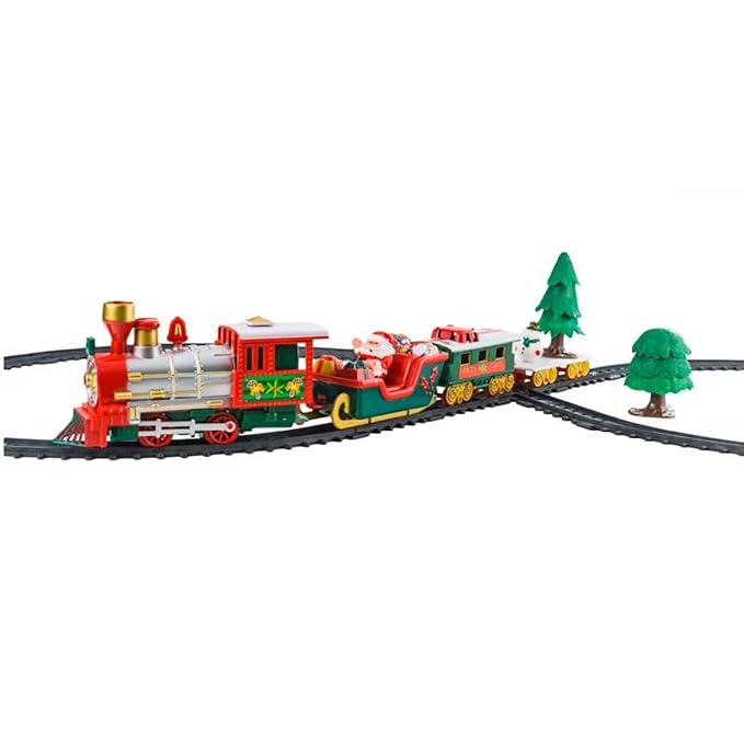 KI 22 Piece Christmas Novelty Train Set With Lights And Sound Toys & Games