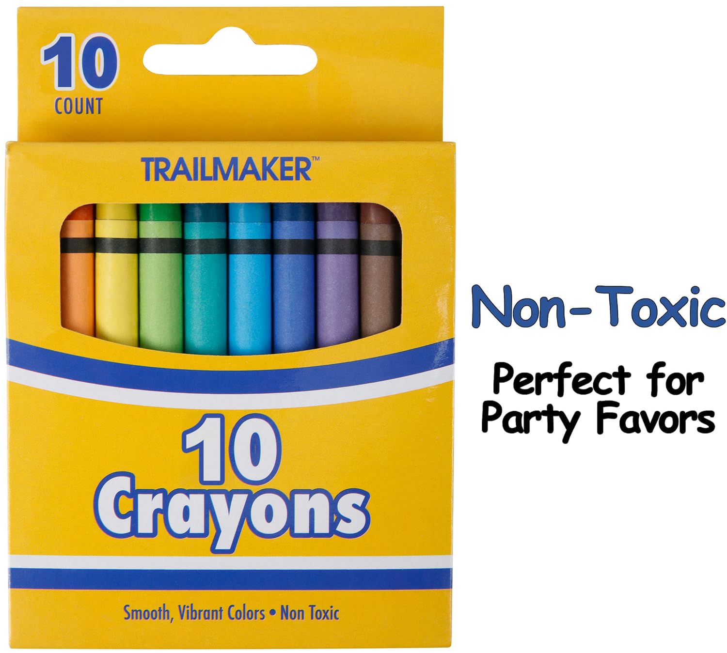 Trail maker Wholesale Bright Wax Coloring Crayons in Bulk, 12 Pack (10 Crayons Per Box)