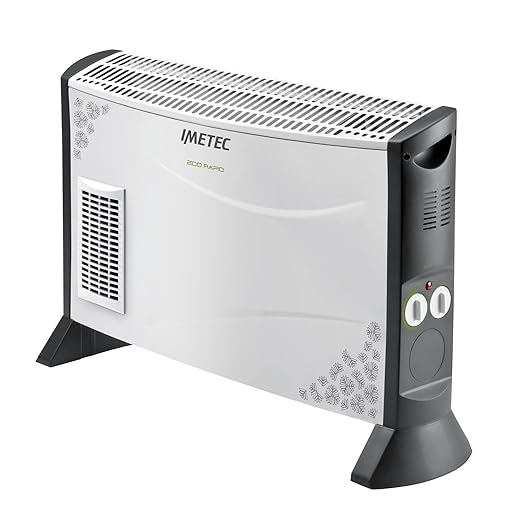 Imetec Eco Rapid Th1 100 Stufa Elettrica 2000 W Con Tecnologia A Basso Consumo Energetico Termoconvettore 4 Temperature Termostato Ambiente