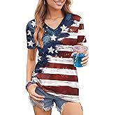 For G and PL Women's July 4th American Flag T Shirts