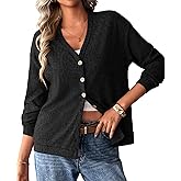 AmazingStar Womens Cardigan Sweaters Lightweight V-Neck Soft Chunky Knit Open Front Loose Fit Tops Fall Fashion 2026 Clothing