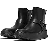 FitFlop womens F-mode Folded-knot Leather Flatform Short Boots