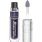 L'Oreal Paris Plump Ambition pH Hyaluron Lip Oil, Color Shifting Lip Tint with 24HR Hydration, Volumizing Shine and Lasting Color, 090 pH Berry Noir