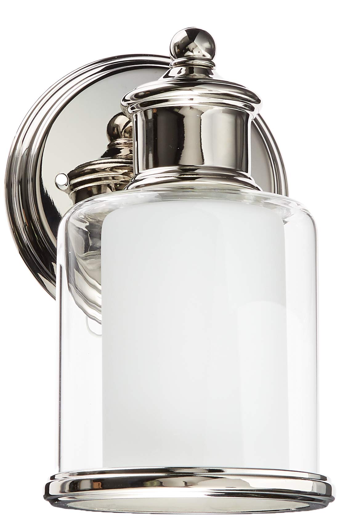 Photo 1 of Livex Lighting 40211-35 Middlebush Polished Nickel 1 Light Wall Sconce