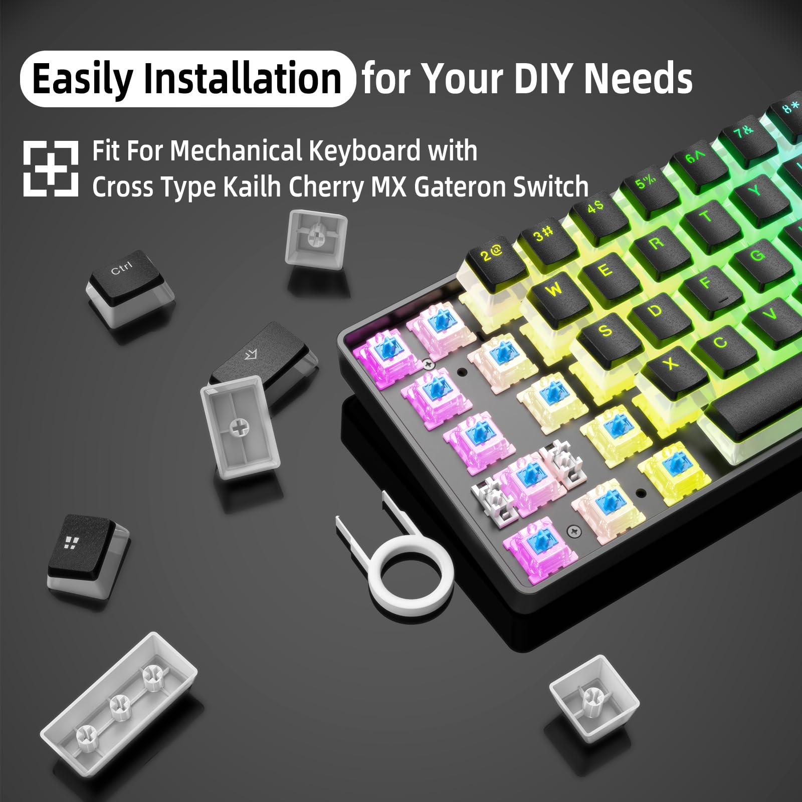 Mua 108 Key Double Shot PBT Pudding Keycaps with Translucent Layer ...