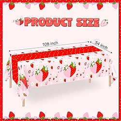 WNINK 4 Pack Strawberry Tablecloths Strawberry