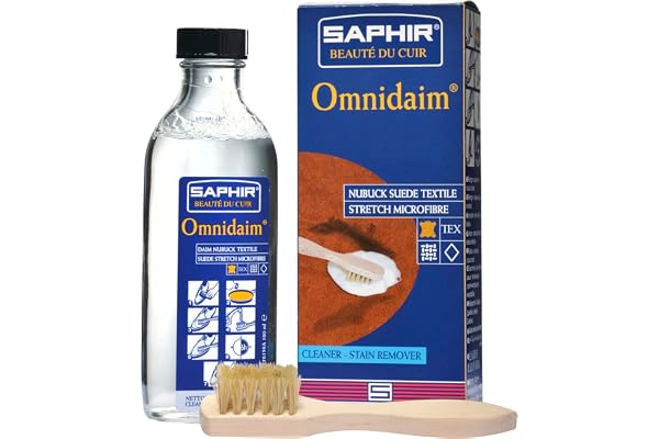 Saphir Omnidaim Suede & Nubuck Cleaner – Deep Stain Remover for Suede, Nubuck, Crepe & Fabrics – Professional Shoe & Leather