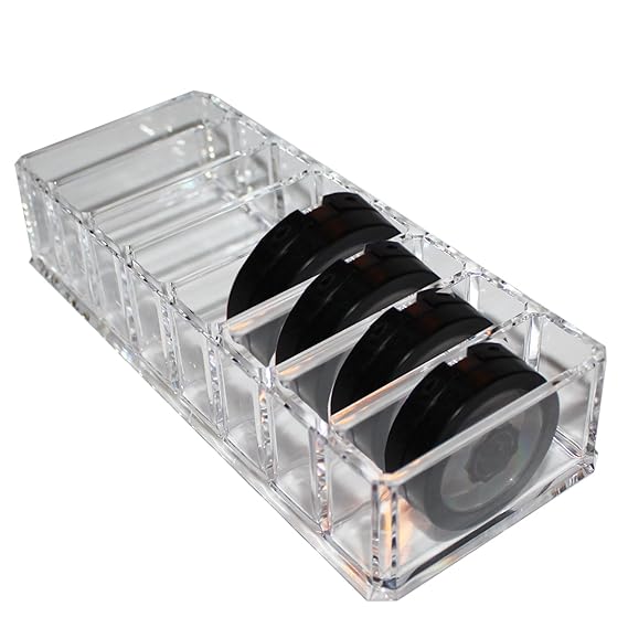Durchsichtiger Acryl Make-up Organizer - Schönheits-Ständer (21.5 x 8.3cm) und 8 Fächer Eede Misst (7.5 x 2.5 cm) für Lidscha