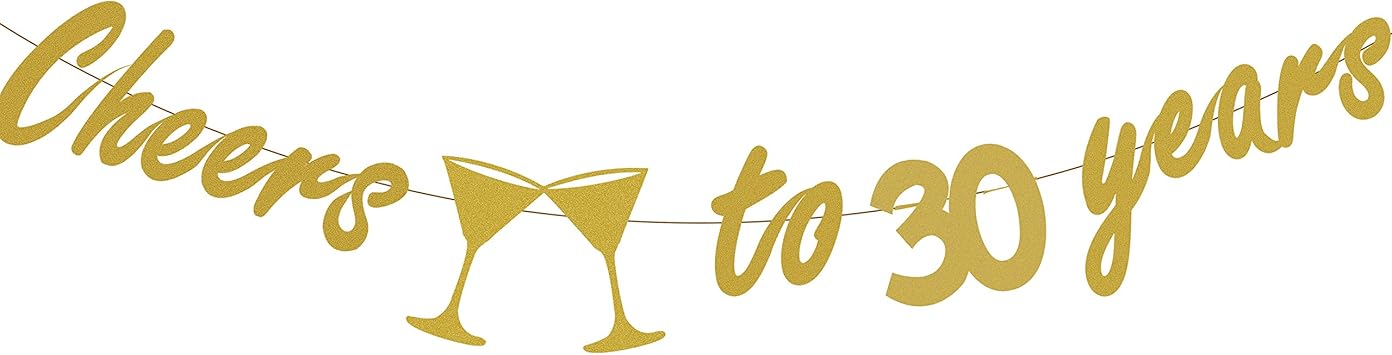Amazon Com 30th Birthday Party Decorations Glittery Gold Cheers