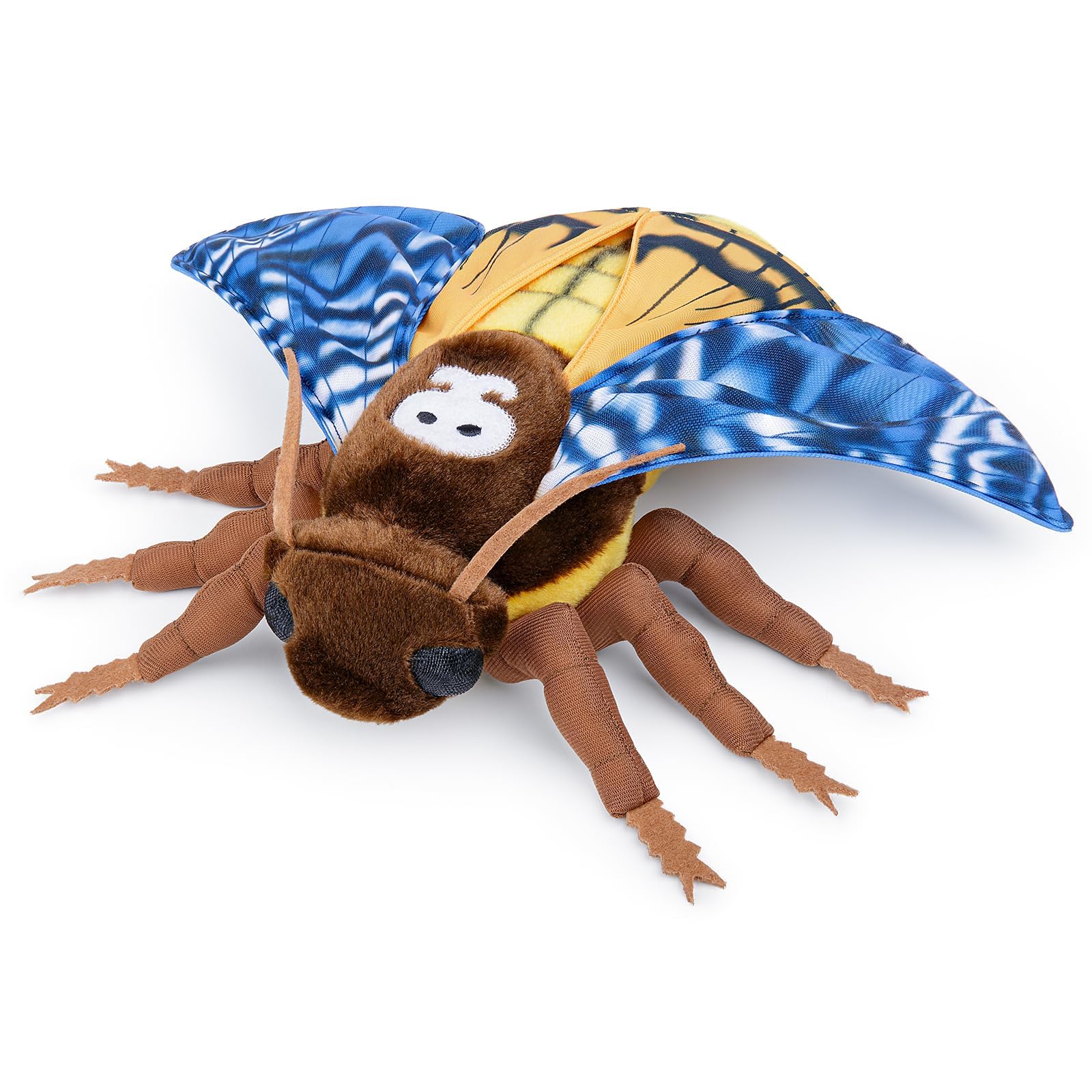 lilizzhoumax Simulation ghost face moth Plush Toy 14.96inch Soft Realistic ghost face moth Stuffed Animal for Kids Insect lovers Boys and Girls Gifts Home Decoration blue yellow