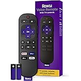 Roku Voice Remote | Replacement TV Remote Control with Voice Control, Simple Setup, & Pre-Set App Shortcuts - Compatible with Roku TV, Players, & Audio Devices