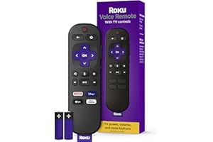 Roku Voice Remote | Replacement TV Remote Control with Voice Control, Simple Setup, & Pre-Set App Shortcuts - Compatible with Roku TV, Players, & Audio Devices