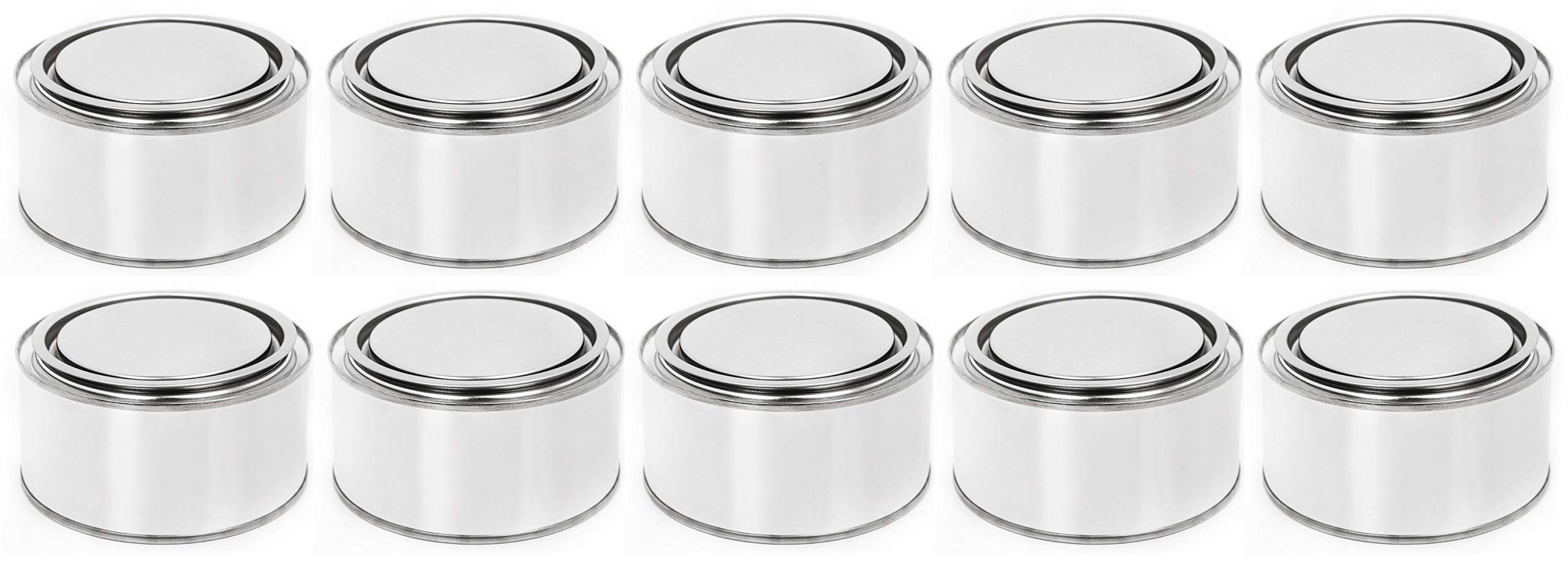 BenBow Tinplate can 8.45 fl oz (250 ml) with press-in lid - airtight, opaque, empty, round - storage/candle container - 10 pieces