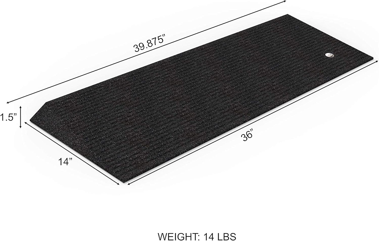 EZ-ACCESS TRANSITIONS Rubber Angled Entry Mat in Black, 1.5" Rise: Health & Personal Care
