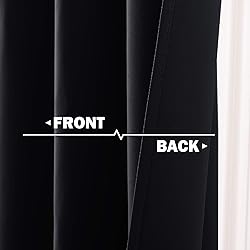 NICETOWN Black Small Window Curtains - Thermal