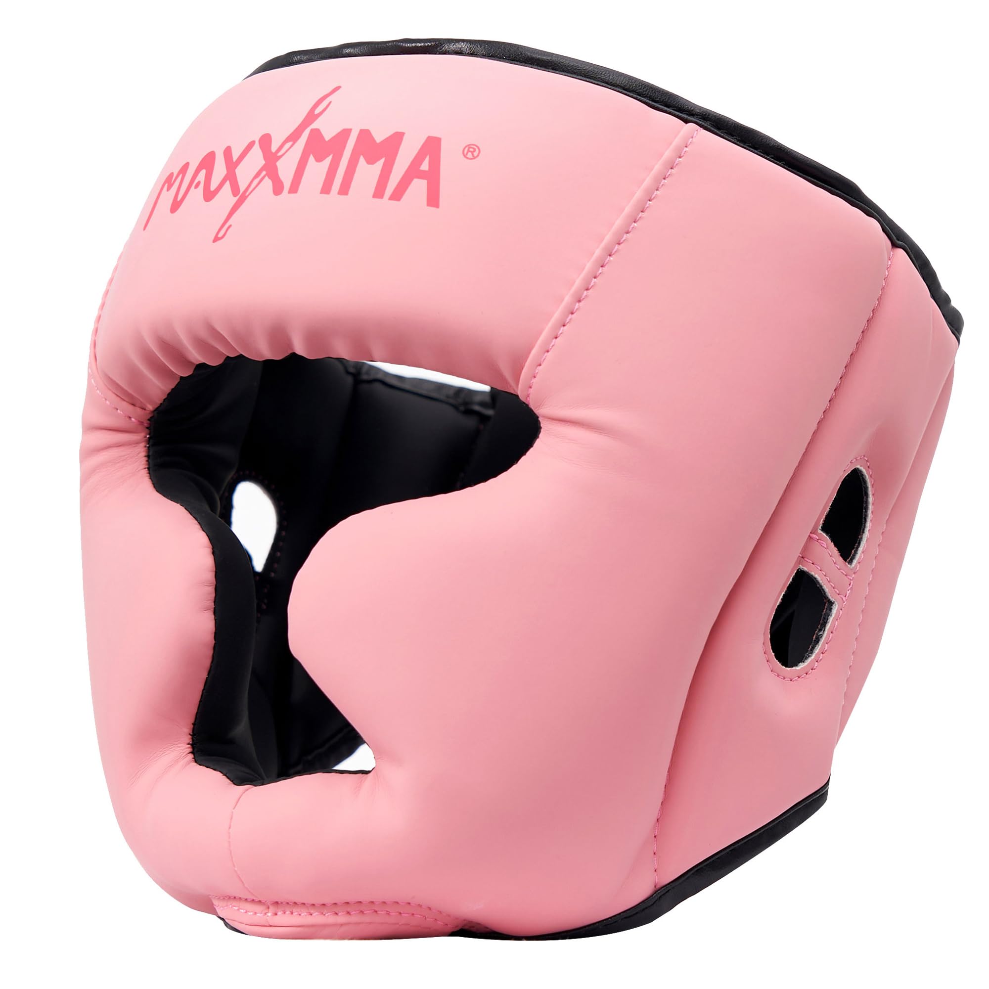 MaxxMMA Boxing Headguard, Adjustable Full Coverage Protection Headgear, MMA Training, Muay Thai, Sparring, Martial Arts, Karate (Pink, M)