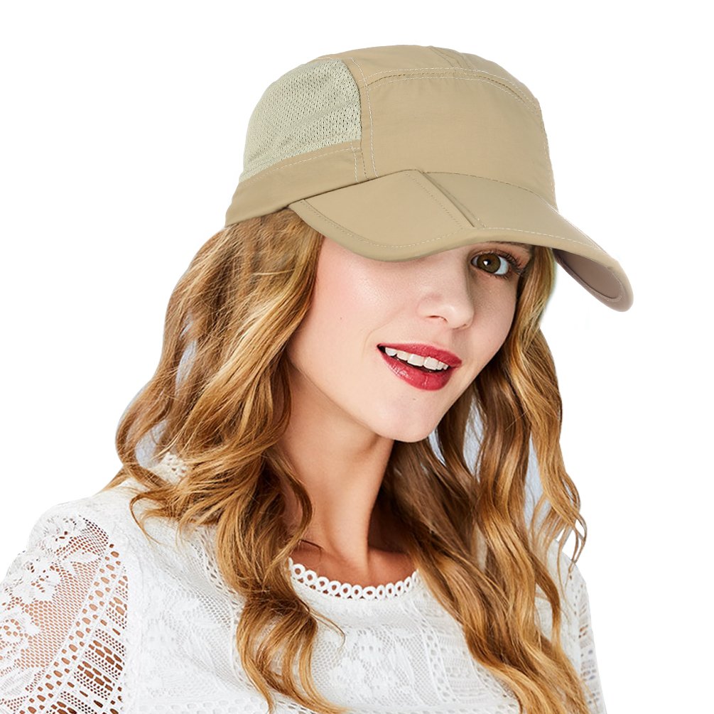 Vbiger Quick-Dry Breathable Sports Hat UPF50+ Baseball Caps Hat (B-Khaki)