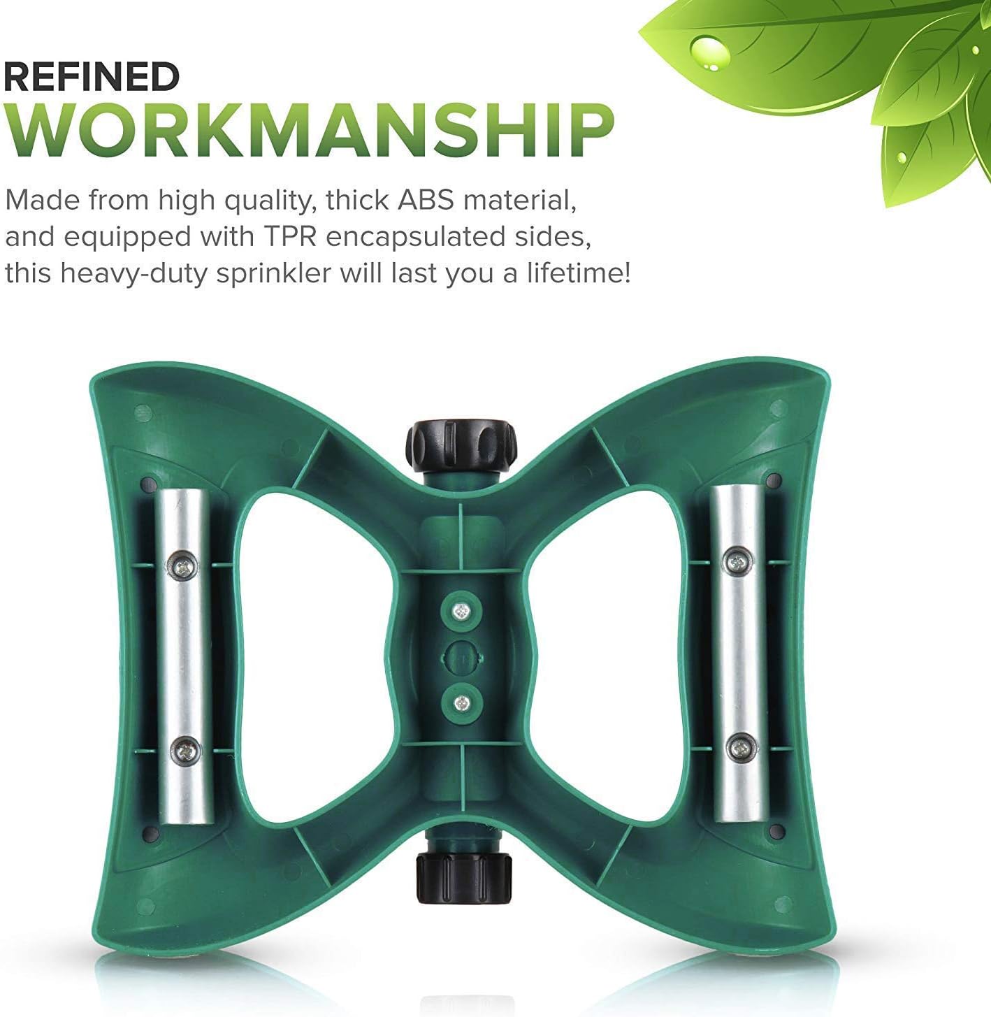 Signature Garden Three-Arm Sprinkler, 12 Built-in Spray Nozzles, 360 Degree Rotation & 3600 Sq Ft Coverage : Garden & Outdoor