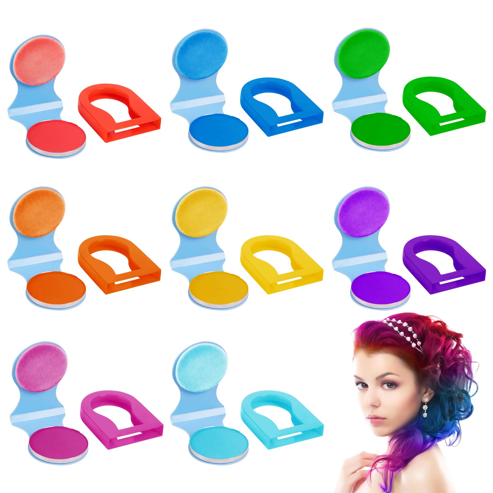 Photo 1 of OneNine 8 Colors Temporary Hair Chalk Hair Dye For Girls Kids Adults, Non-Sticky Washable Hair Dye, Vibrant Hair Color Makeup Kit For Sport Events, Halloween, Christmas, Birthday, Cosplay, Party