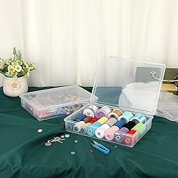 BTSKY Clear Plastic Storage Box with Flap
