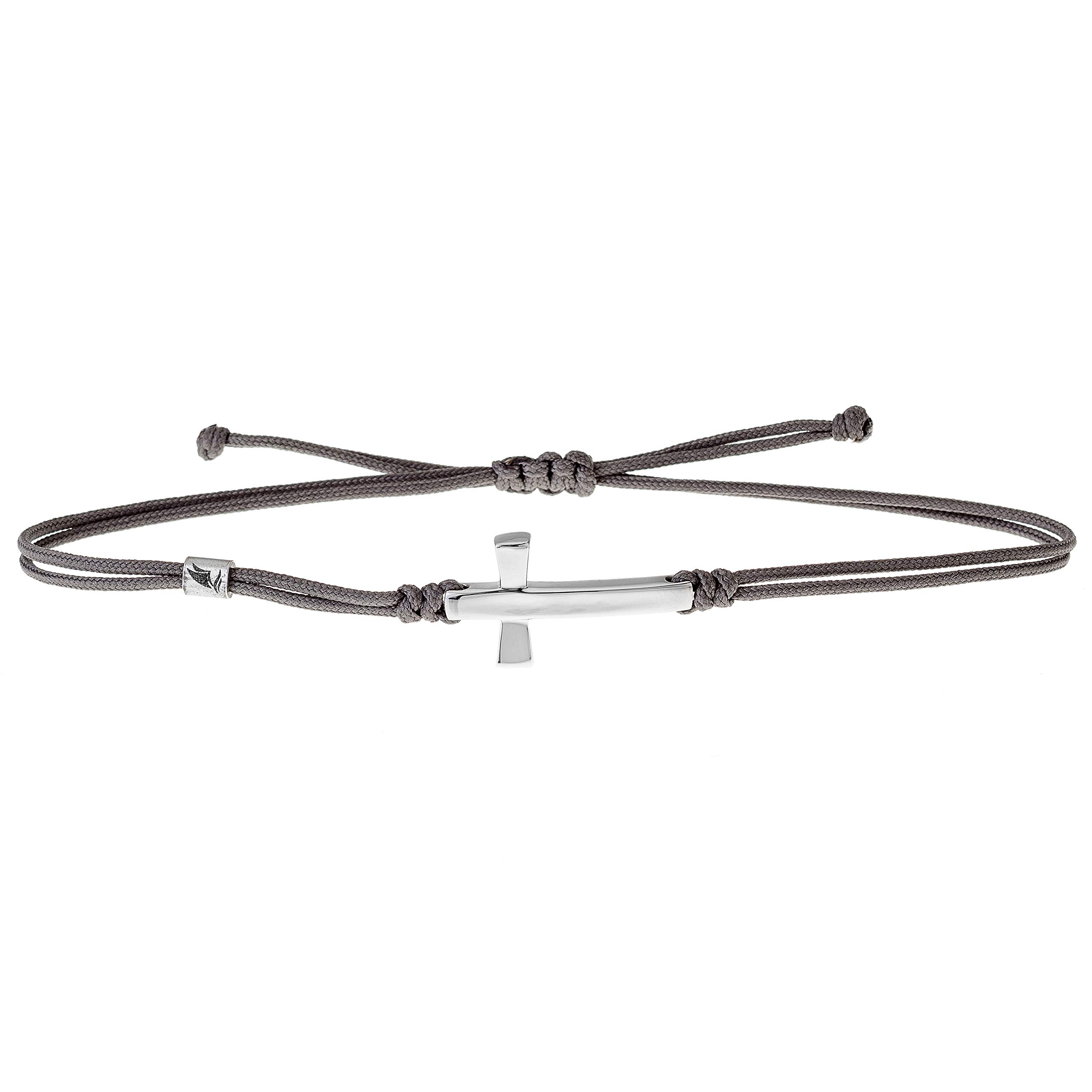 Wind Passion Adjustable Handmade Paracord Bracelet for Women and Men with Stainless Steel Cross, Waterproof Thread Design, Stylish String Accessory for Everyday Wear