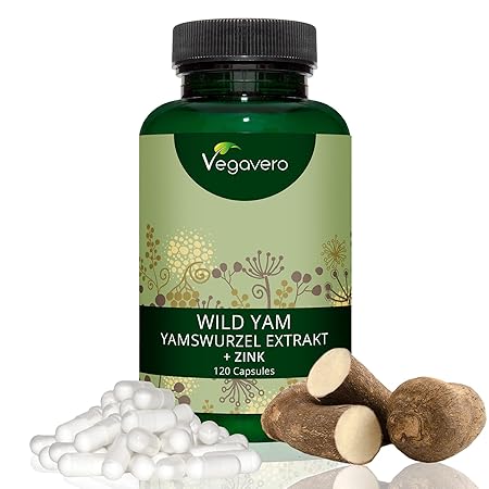 Vegavero® WILD YAMS | HOCHDOSIERT : 1440 mg Wild Yam Extrakt pro Tagesdosis | 120 Kapseln | LABORGEPRÜFT | Knochen – Testoste