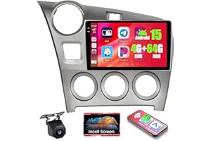 4+64GB Android 15 Car Radio for Toyota Matrix/Pontiac Vibe 2009-2014 Wireless Carplay Android Auto, Realdio 9" in-Cell Touch 