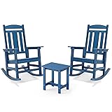 LUE BONA Outdoor Rocking Chairs Set, 3-Piece, HDPS