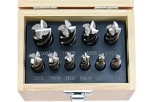 Shars 3/16" - 3/4" 10 PCS HSS Uncoated 4 Flutes Single End Center Cut End Mill Set 404-5872 M